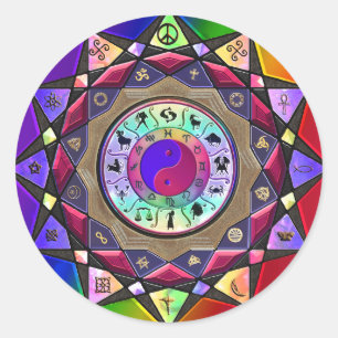 Sticker Rond Juste ici, en ce moment