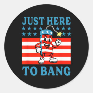 Sticker Rond Juste ici pour frapper drôle