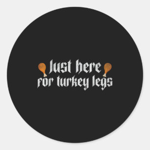 Sticker Rond Juste ici pour les pattes de dinde Renaissance Fai