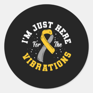 Sticker Rond Juste Ici Pour Les Vibrations Asl Sensibilisation 