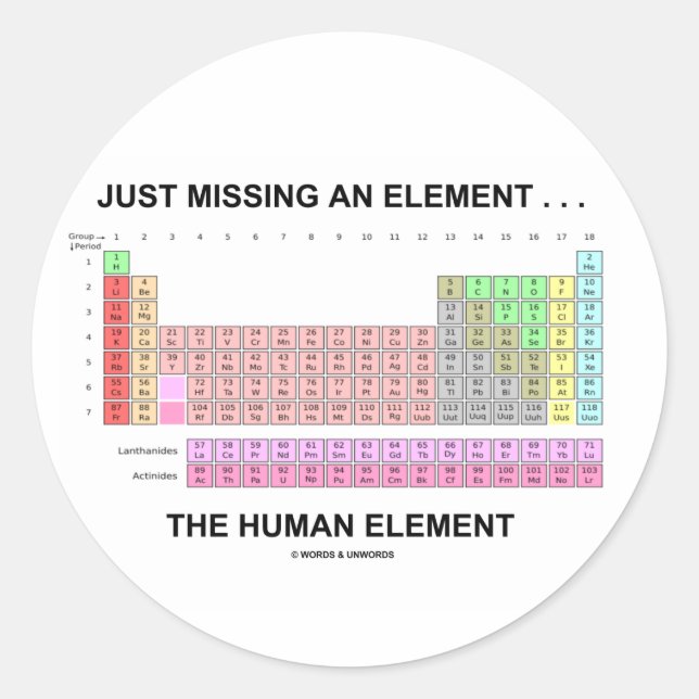 Sticker Rond Juste Manquant Un Élément ... L'élément humain (Devant)