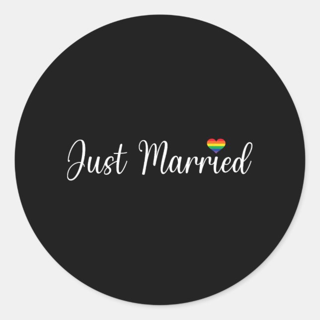 Sticker Rond Juste Marié Lgbtq Mariage gay Lesbian mariée Gay H (Devant)