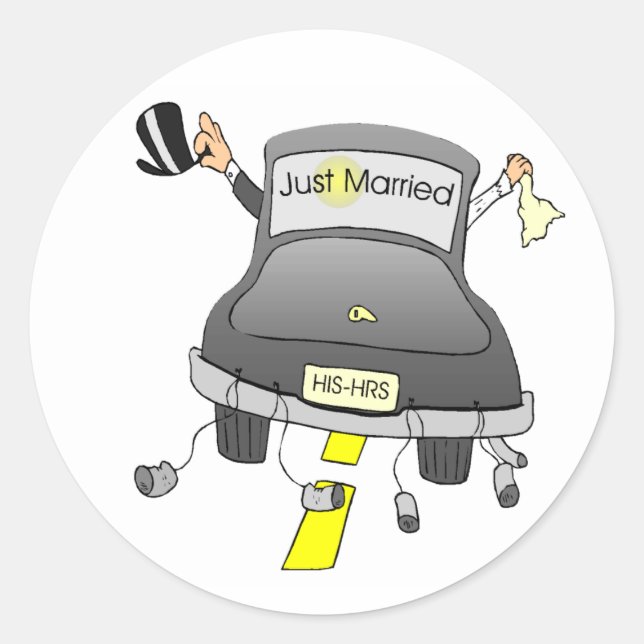 Sticker Rond Juste Marié (voiture) (Devant)