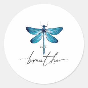 Sticker Rond Juste motif de tatouage de libellule Été Respirer