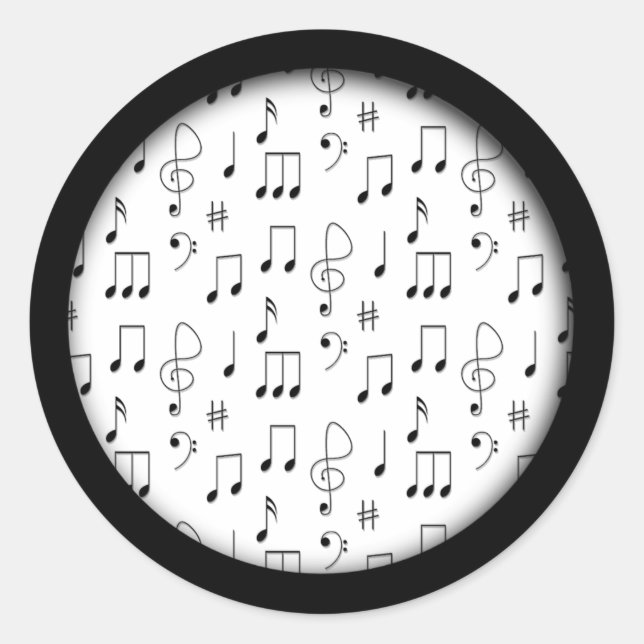 Sticker Rond Juste Noté Blanc (Devant)