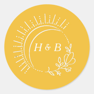 Sticker Rond Juste Peachy Mariage Merci classique Sticke rond