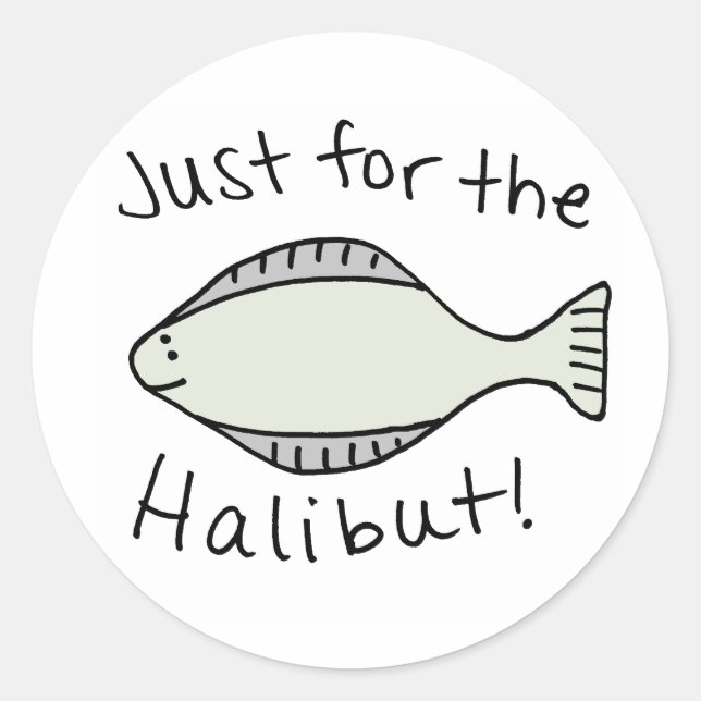 Sticker Rond Juste pour le Halibut (Devant)