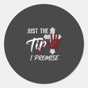 Sticker Rond Juste pour promettre Halloween Main Sanglante Croi