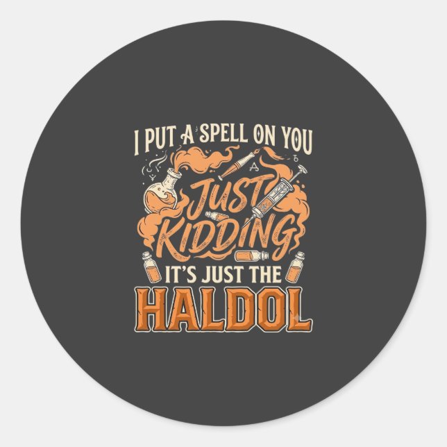 Sticker Rond Juste pour rire Haldol Halloween Flacon de potion  (Devant)