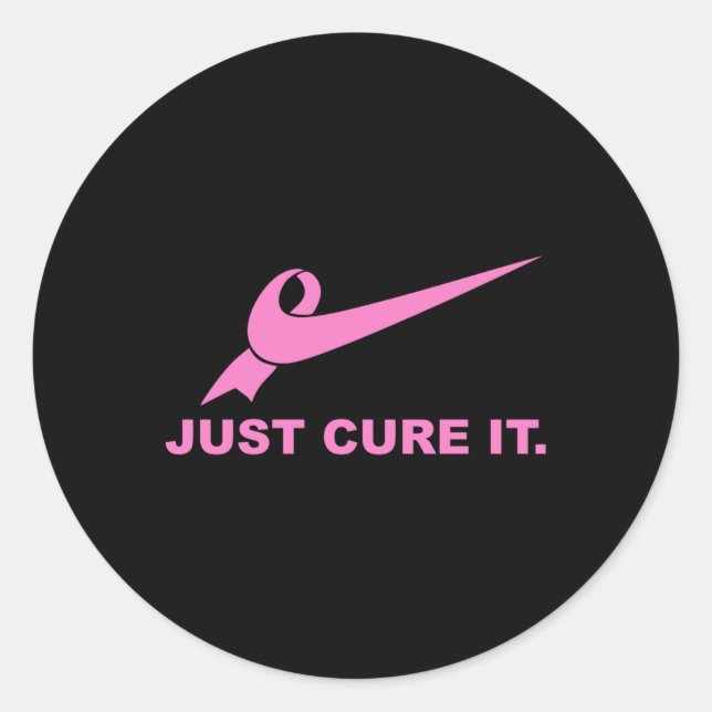 Sticker Rond Juste Traiter - Lutte De Sensibilisation Au Cancer (Devant)
