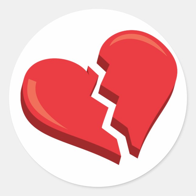 Sticker Rond juste un coeur brisé (Devant)