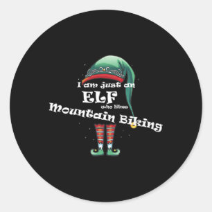 Sticker Rond Juste un elfe qui aime le design de VTT pour un