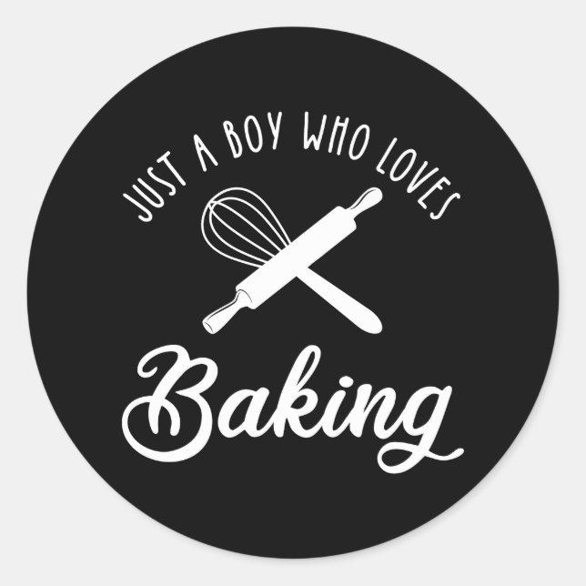 Sticker Rond Juste Un Garçon Qui Aime Faire La Cuisine