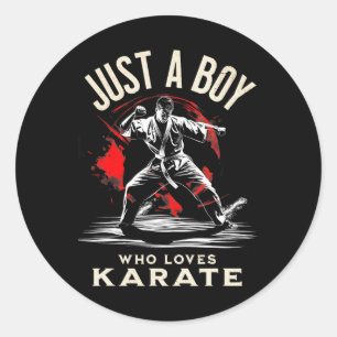 Sticker Rond Juste un garçon qui aime le karaté - Arts martiaux