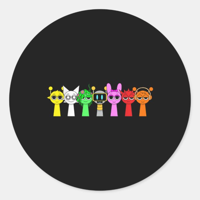 Sticker Rond Juste un garçon qui aime Sprunky drôle de jeu Spru (Devant)