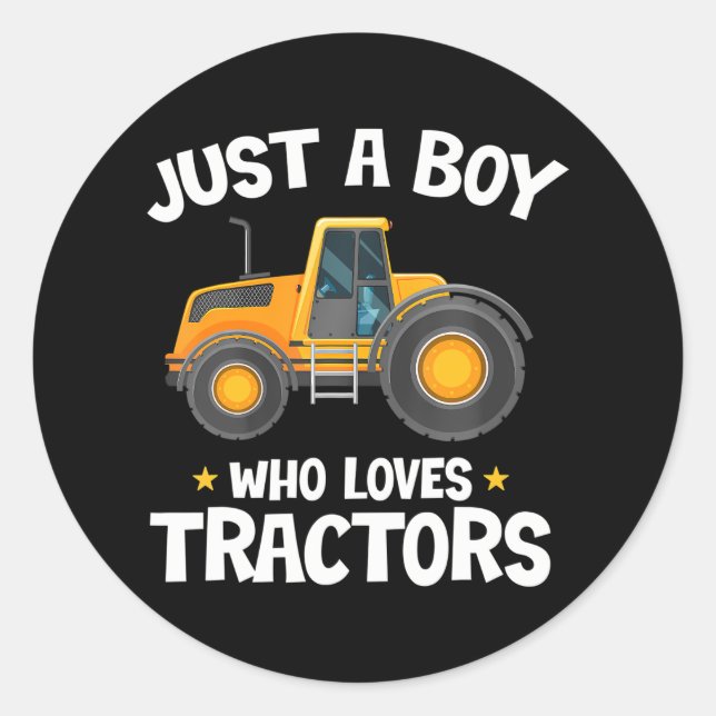 Sticker Rond Juste un garçon qui aime Tracteurs Agricole Lifest (Devant)