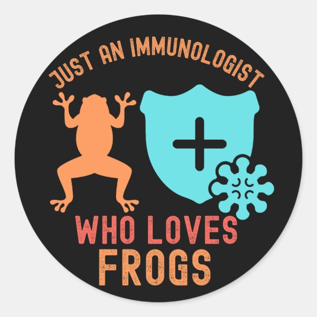 Sticker Rond Juste un immunologiste qui aime les grenouilles (Devant)