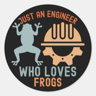 Sticker Rond Juste un ingénieur qui aime les grenouilles