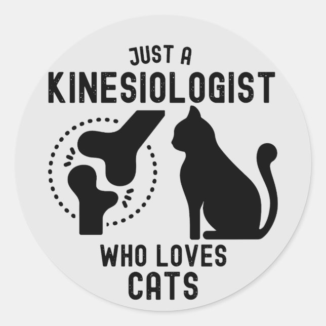 Sticker Rond Juste un Kinesiologiste qui aime les chats (Devant)