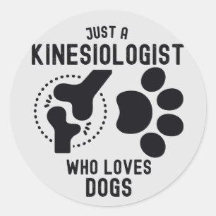 Sticker Rond Juste un kinesiologiste qui aime les chiens