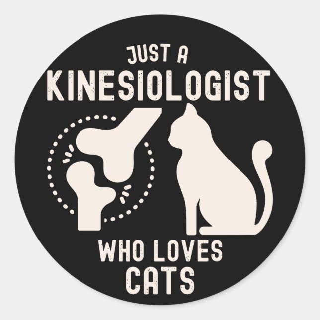 Sticker Rond Juste un kinésiologue qui aime les chats (Devant)