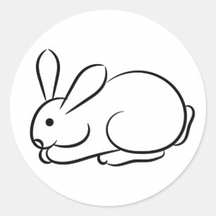 Sticker Rond Juste un lapin