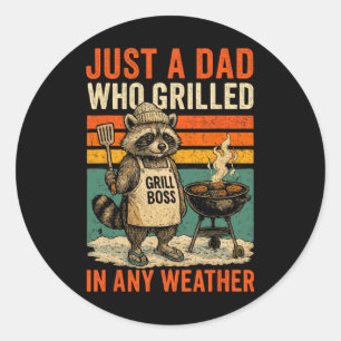 Sticker Rond Juste Un Papa Qui Drôle Fête des pères Cadeau Racc