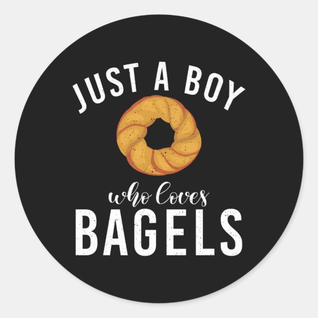 Sticker Rond Juste Un Qui Aime Bagels Bagel (Devant)