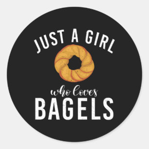 Sticker Rond Juste Un Qui Aime Bagels Bagel