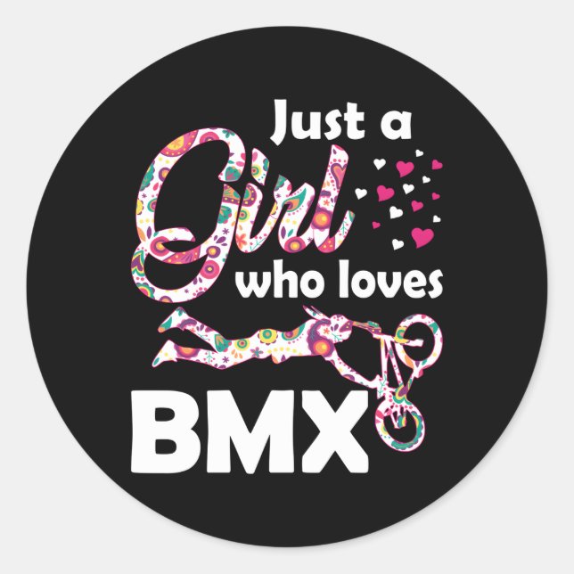 Sticker Rond Juste Un Qui Aime Bmx Bmx Biking Biker (Devant)
