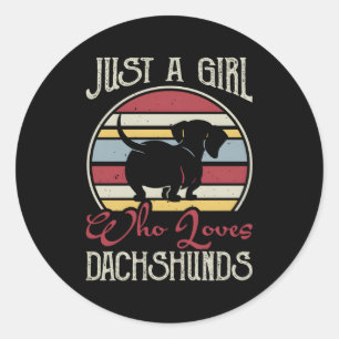 Sticker Rond Juste Un Qui Aime Dachshunds Dackel Teckel