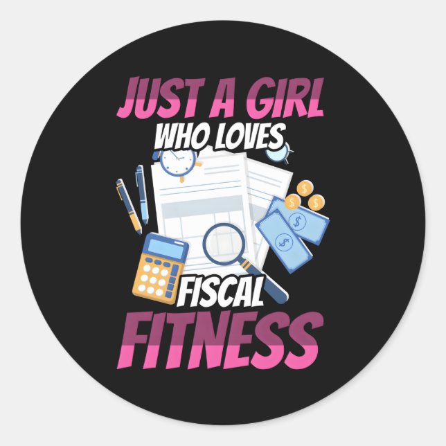 Sticker Rond Juste un qui aime la condition financière Comptabl (Devant)