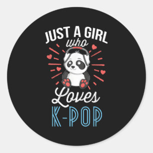 Sticker Rond Juste un qui aime la marchandise K-Pop Panda Kpop