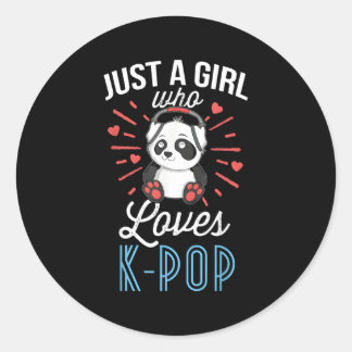 Sticker Rond Juste un qui aime la marchandise K-Pop Panda Kpop