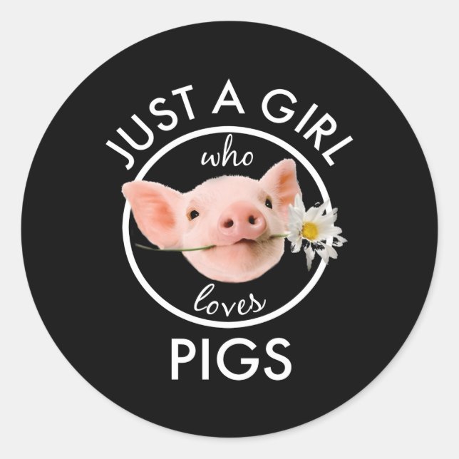 Sticker Rond Juste Un Qui Aime Les Cochons (Devant)