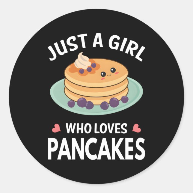 Sticker Rond Juste Un Qui Aime Les Pancakes Que Je Pancakes (Devant)
