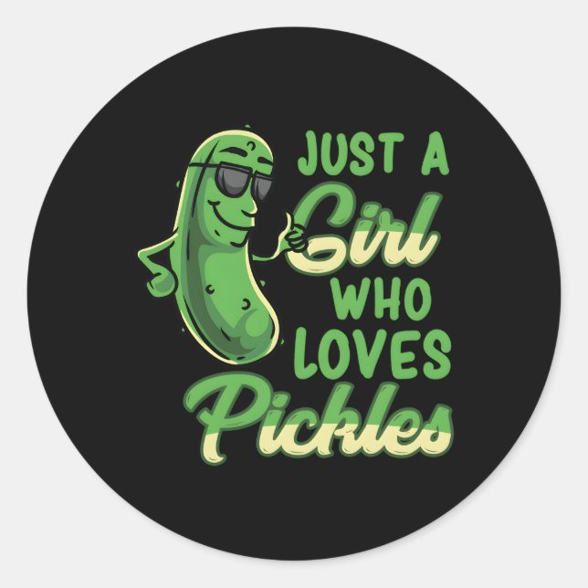 Sticker Rond Juste Un Qui Aime Les Pickles Pickles Pickle (Devant)