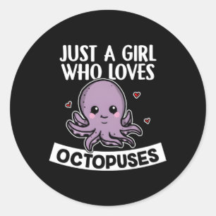 Sticker Rond Juste Un Qui Aime Les poulpes À L'Oeuvre