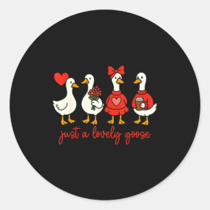 Sticker Rond Juste une adorable Valentine d'oie Canard drôle Ge