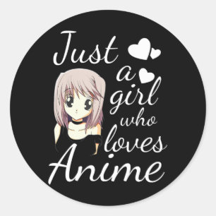 Sticker Rond juste une fille qui aime anime cosplay de mignonet