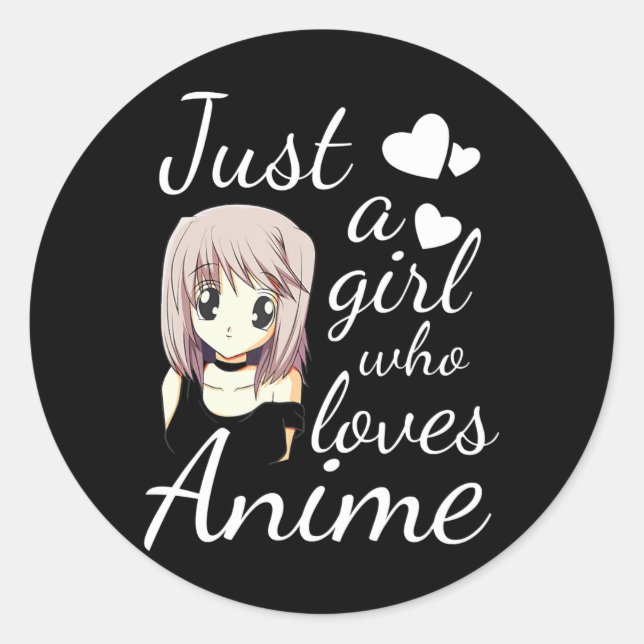Sticker Rond juste une fille qui aime anime cosplay de mignonet (Devant)