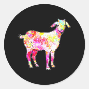 Sticker Rond Juste une fille qui aime chèvres femmes fermière m