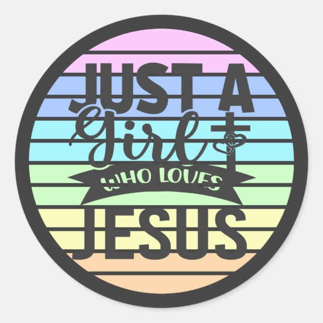 Sticker Rond Juste une fille qui aime Jésus (Devant)