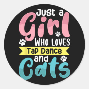 Sticker Rond Juste Une Fille Qui Aime La Danse Du Robot Et La D