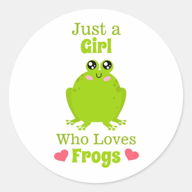 Sticker Rond Juste Une Fille Qui Aime La Grenouille Lover (Devant)