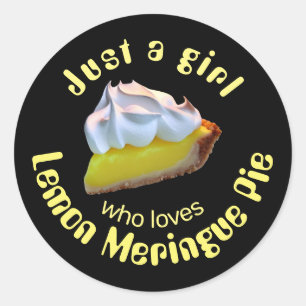 Sticker Rond Juste une fille qui aime la tarte meringue au citr