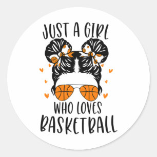Sticker Rond Juste une fille qui aime le basket-ball 5