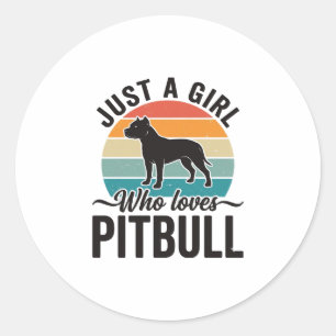 Sticker Rond Juste une fille qui aime le design de chien vintag