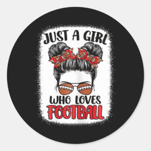 Sticker Rond Juste une fille qui aime le football américain mig