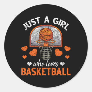 Sticker Rond Juste Une Fille Qui Aime Le Joueur De Basketball F
